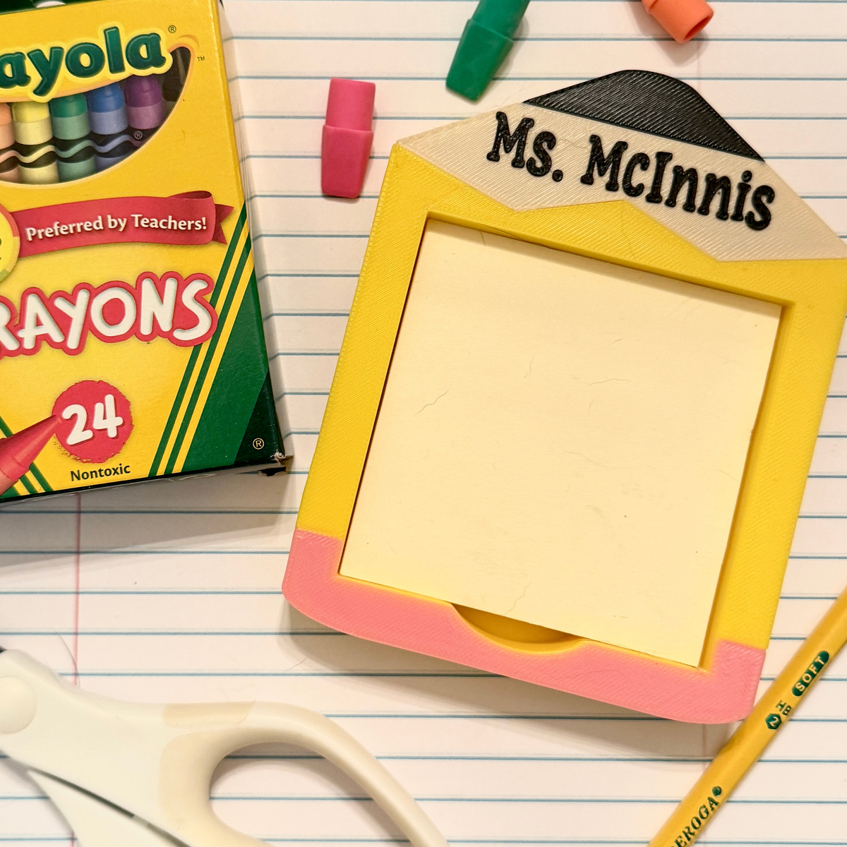 Personalized Pencil Sticky Note Holder: Teacher Gift